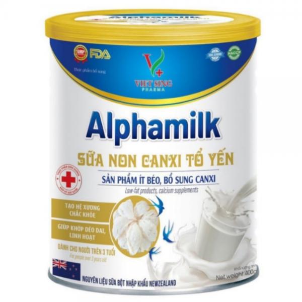 Sữa Alphamilk sữa non canxi tổ yến 900g